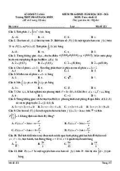 Đề giữa kì 2 Toán 12 năm 2023 – 2024 trường THPT Phan Ngọc Hiển – Cà Mau