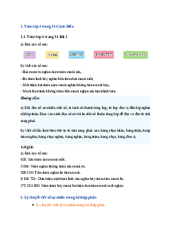 Bài 13: Toán lớp 4 trang 33, 34 Viết số tự nhiên trong hệ thập phân Cánh diều