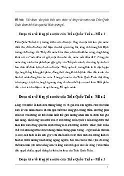 Văn mẫu Ngữ Văn lớp 8: Đoạn văn cảm nhận về lòng yêu nước của Trần Quốc Tuấn (11 mẫu) | Kết nối tri thức