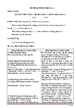 Giáo án Toán lớp 1 sách Cánh Diều tuần 4