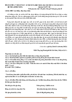 Đề thi tốt nghiệp THPT 2020 Ngữ Văn đợt 2 (có đáp án)