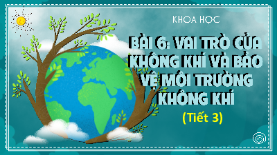 Bài giảng điện tử môn Khoa học 4 | Bài 6: Vai trò của không khí và bảo vệ môi trường không khí (Tiết 3) | Cánh diều