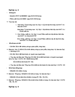 Bài tập về chứng từ  học phần Nguyên lý kế toán