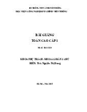 Bài giảng toán cao cấp 1 | Trường Đại học Kinh tế Thành phố Hồ Chí Minh