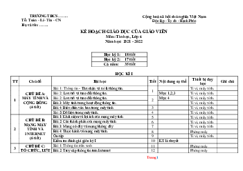 Kế hoạch giáo dục Tin Học 6 sách cánh diều