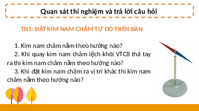 Giáo án điện tử Khoa học tự nhiên 7 bài 19 Kết nối tri thức : Từ trường