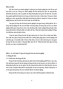 Phân tích tình hình quản trị hàng tồn kho của công ty cổ phần Kinh Đô | Quản trị chuỗi cung ứng | Đại học Thương mại