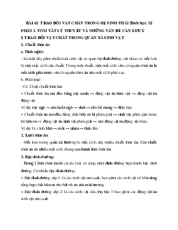 Sinh học 12 bài 43: Trao đổi vật chất trong hệ sinh thái