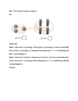 Giải vở bài tập Toán lớp 1 trang 29 sách Cánh Diều