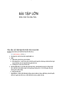 Bài tập lớn môn Kiến trúc máy tính | Đại học Bách khoa Thành phố Hồ Chí Minh