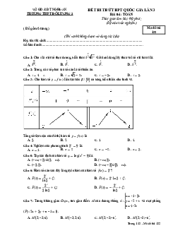 Đề thi thử THPT QG 2021 môn Toán lần 3 trường THPT Đô Lương 2 – Nghệ An