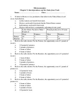 Chapter 3 : Interdependence and the Gains from Trade môn Tiếng Anh A1 | Đại học Thăng Long