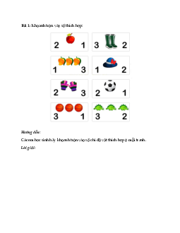 Bài tập Toán lớp 1: Các số 1, 2, 3 sách Cánh Diều