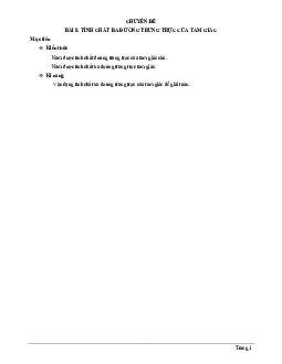 Chuyên đề tính chất ba đường trung trực của tam giác