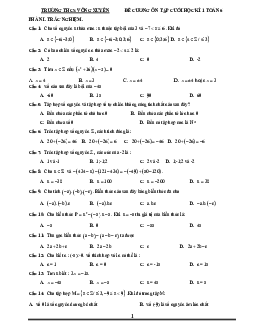 Đề cương cuối học kì 1 Toán 6 năm 2022 – 2023 trường THCS Võng Xuyên – Hà Nội