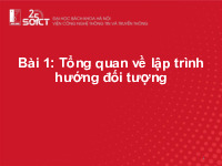 Tổng hợp bài giảng môn Lập trình hướng đối tượng| Bài giảng môn Lập trình hướng đối tượng| Trường Đại học Bách Khoa Hà Nội