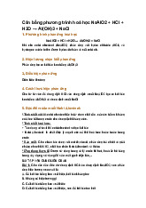 Cân bằng phương trình hoá học NaAlO2 + HCl + H2O → Al(OH)3 + NaCl