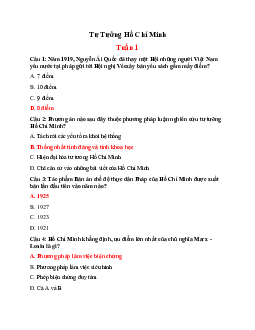 Đề cương ôn thi kết thúc học phần Tư tưởng Hồ Chí Minh ( có đáp án) | Đại học Thăng Long