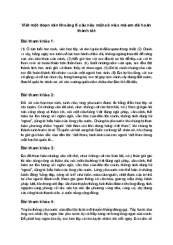 Văn mẫu 8 | Viết một đoạn văn khoảng 6 câu nêu một số việc mà em đã hoàn thành tốt