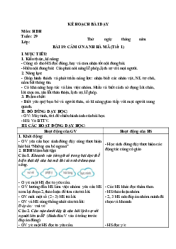 Giáo án buổi chiều môn Tiếng Việt 2 sách Kết nối tri thức với cuộc sống (Cả năm) | Tuần 29
