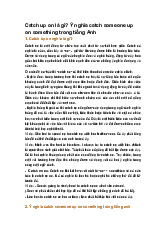 Catch up on là gì? Ý nghĩa catch someone up on something trong tiếng Anh