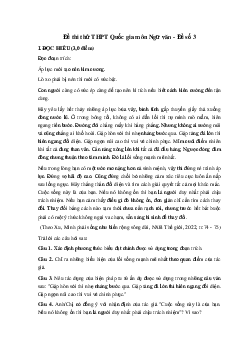 Đề thi thử THPTQG môn Ngữ văn năm 2024 - Đề 3 (có đáp án)