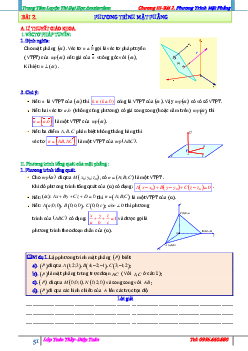 Bài toán phương trình mặt phẳng – Diệp Tuân Toán 12