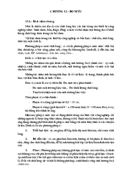 Lý thuyết bài giảng môn Kỹ thuật cảm biến và đo lường nội dung chương 13: Đo mức