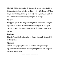 Giải bài 7: Thực hành tìm kiếm thông tin trên internet | Tin học 11 Kết nối tri thức