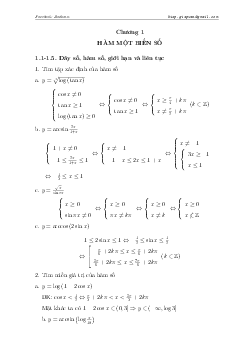 Tổng hợp các dạng bài tập Giải tích 1 | Đại học Bách khoa Hà Nội