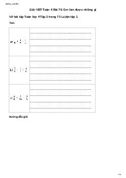 Vở bài tập Toán lớp 4 Bài 70: Em làm được những gì Chân trời sáng tạo