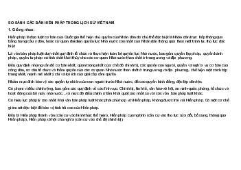 Lý thuyết bộ môn luật hiến pháp "So sánh 5 bản hiến pháp trong lịch sử Việt Nam"