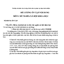 Đề cương ôn tập nội dung môn Chủ nghĩa xã hội khoa học/ Đại học nội vụ Hà Nội
