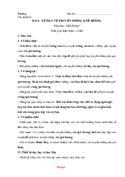 Giáo án môn GDCD lớp 7 chân trời sáng tạo cả năm
