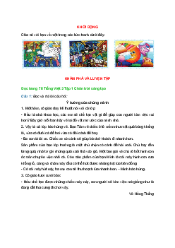 Tiếng Việt 3 trang 76, 77, 78 Bài 1: Ý tưởng của chúng mình | Chân trời sáng tạo