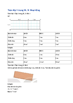 Giải SGK môn Toán 3 - Bài 52: Diện tích hình chữ nhật, diện tích hình vuông | Kết nối tri thức