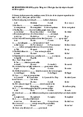 Đề thi hết học phần môn Tiếng Anh  | Học viện Nông nghiệp Việt Nam