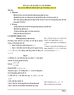 Bài giảng phương pháp quy nạp toán học, dãy số