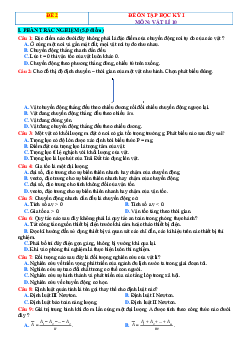 Đề ôn thi học kỳ 1 Vật lí 10 Kết nối tri thức có đáp án Đề 2