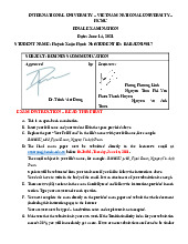 Final Exam Môn Business Communication | Trường Đại học Quốc tế, Đại học Quốc gia Thành phố Hồ Chí Minh