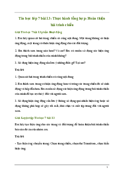 Bài 13: Thực hành tổng hợp: Hoàn thiện bài trình chiếu | Giải Tin học lớp 7 sách Kết nối tri thức