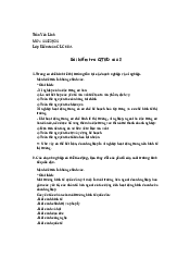 Bài kiểm tra số 2 - Quản trị kinh doanh| Đại học Kinh Tế Quốc Dân