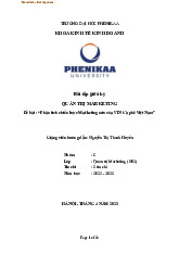 Phân tích chiến lược Marketing mix của VIN Cà phê Việt Nam | Bài tập giữa kì học phần Quản trị Marketing | Trường Đại học Phenikaa