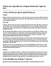 Viết bài cảm nghĩ, biểu cảm về người bố thân yêu - Ngữ văn lớp 7