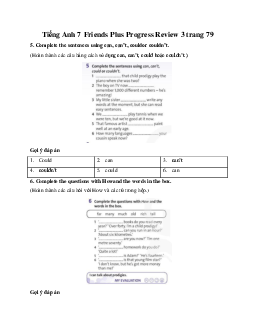 Tiếng Anh 7 Friends Plus Progress Review 3 trang 79