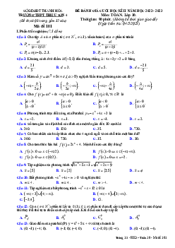 Đề cuối học kì 2 Toán 10 năm 2022 – 2023 trường THPT Triệu Sơn 4 – Thanh Hóa