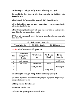 Tính từ trang 55 lớp 4 Chân trời sáng tạo