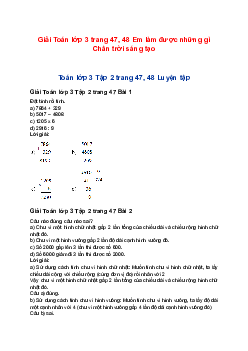 Giải Toán lớp 3 trang 47, 48 Em làm được những gì Chân trời sáng tạo