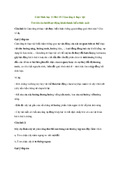 Giải Sinh học 11 Bài 15: Cảm ứng ở thực vật | Chân trời sáng tạo