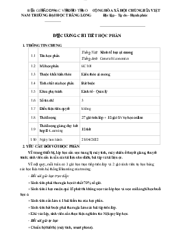 Đề cương chi tiết học phần môn Kinh tế đại cương | Đại học Thăng Long